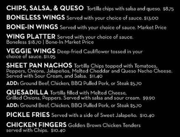906 Sports Bar & Grill menu page 1